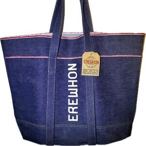 Ultra RARE NEW Erewhon Denim Tote Traveler Canvas Bag Made in Calabasas CA
